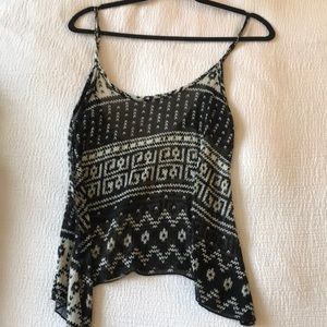 Brandy Melville navy and white patterned tank